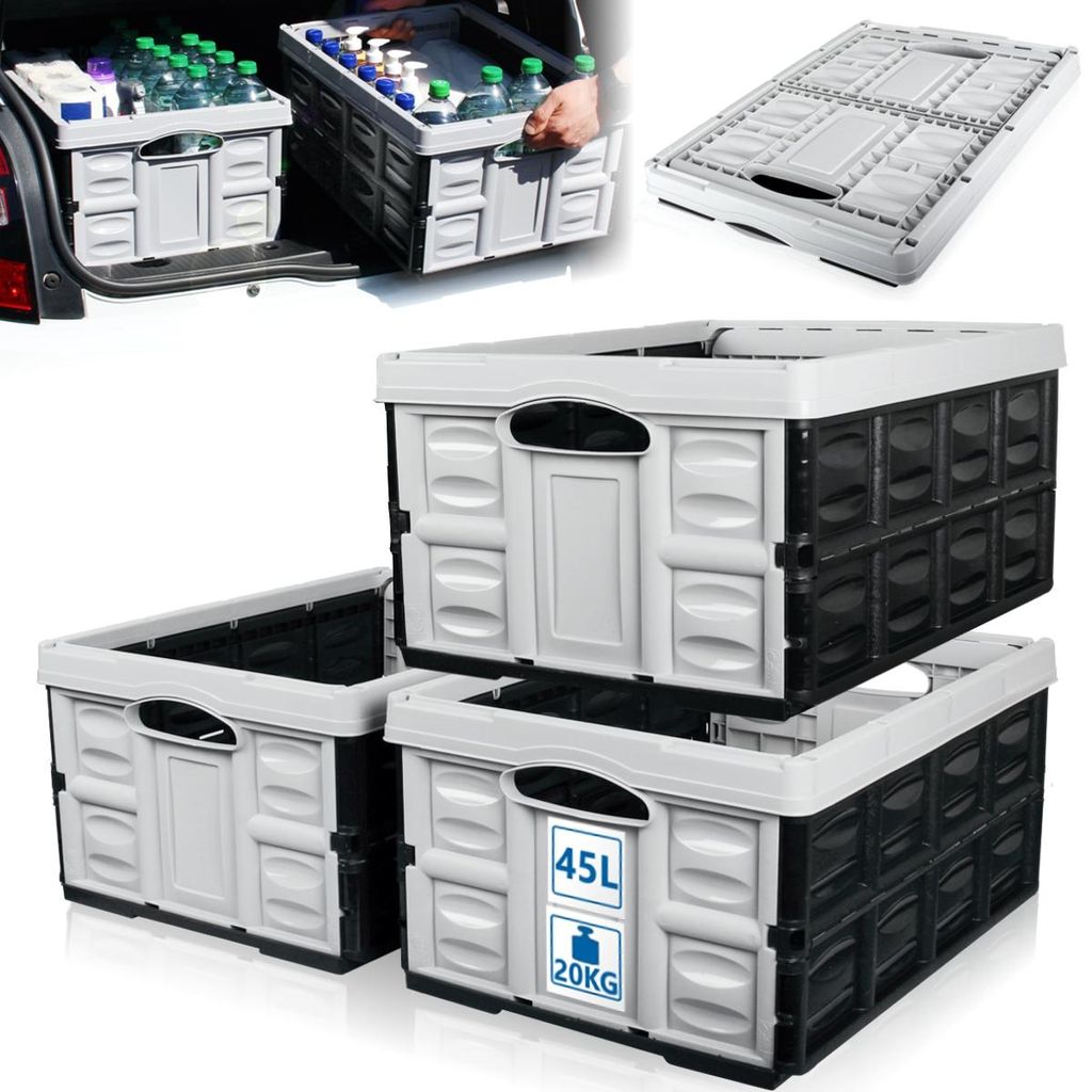 3x Klappbox 45L faltbare Transportbox 54x40x26cm klappbar Produktbild 