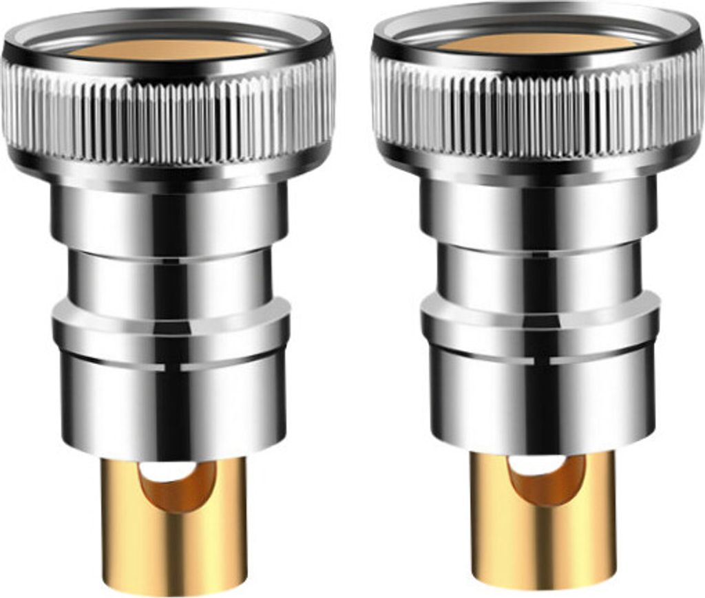 INF 2er-Pack Anschlussventile für Waschmaschinen-Wasserhähne Silber