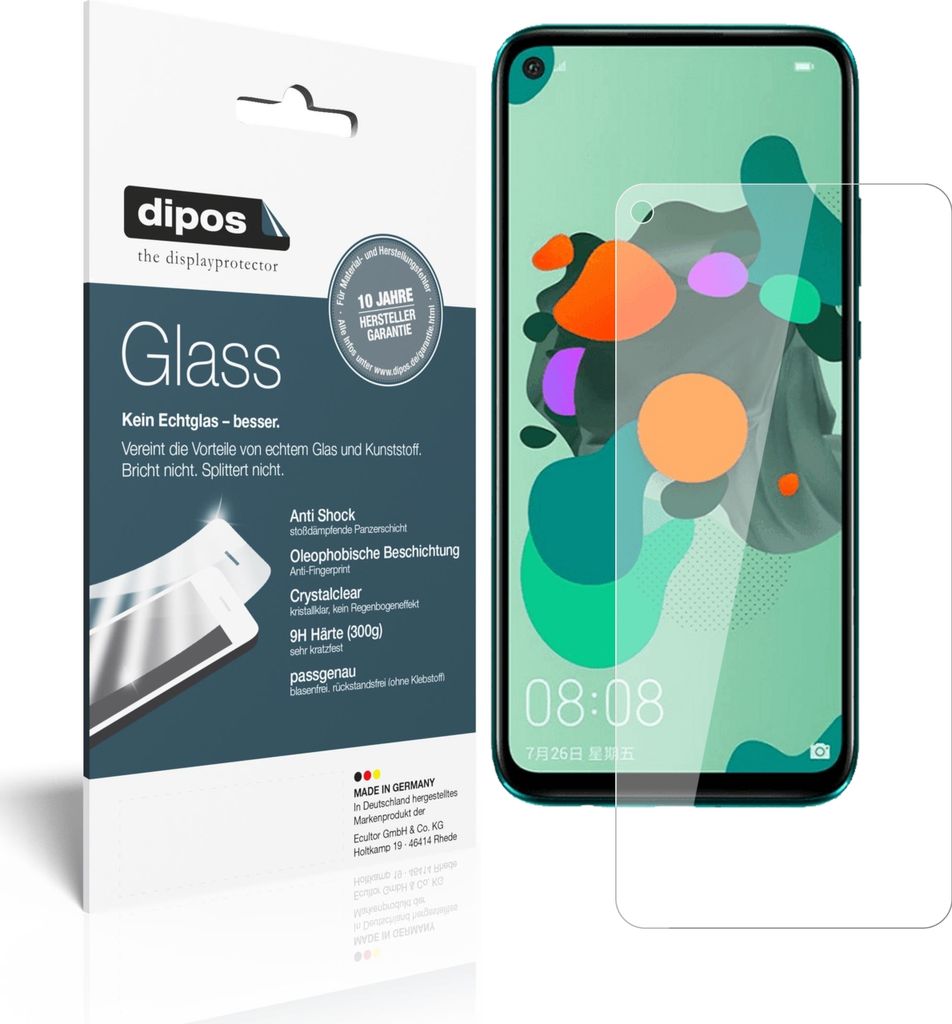 2x Schutzfolie für Huawei nova 5z - Anti-Shock 9H Folie dipos Glass Kunststoffglas