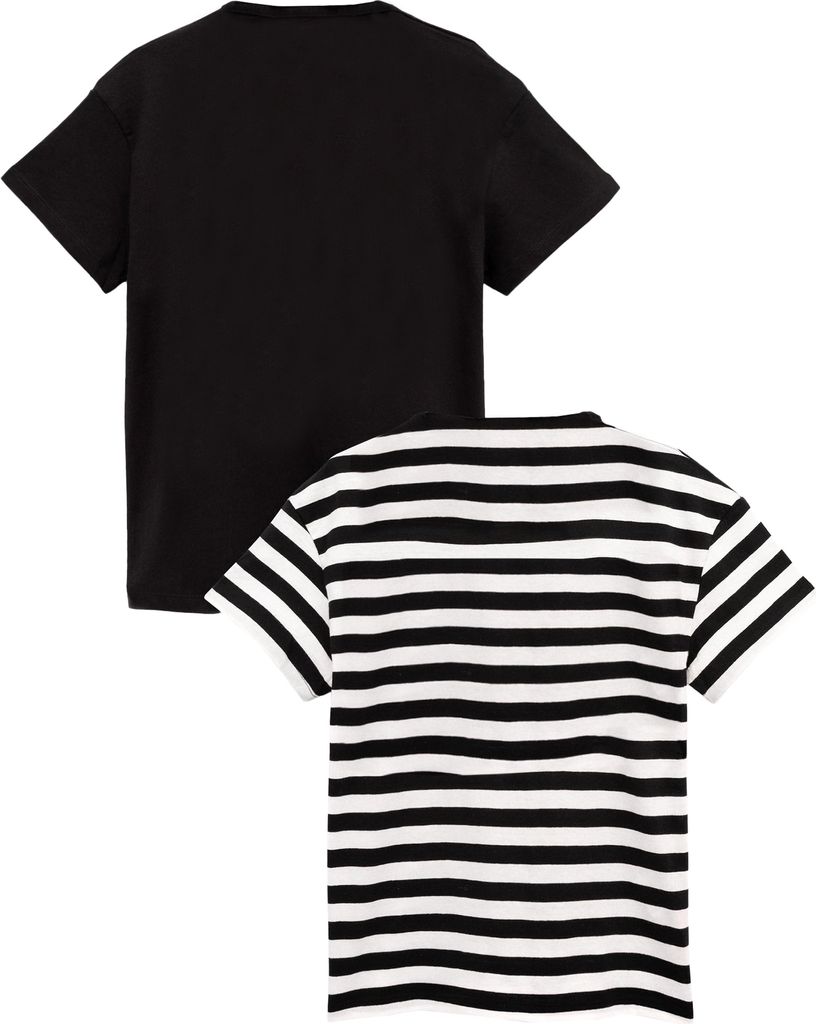 Barbie - T-Shirt für Mädchen (2er-Pack) NS6779 (104) (Schwarz/Weiß)