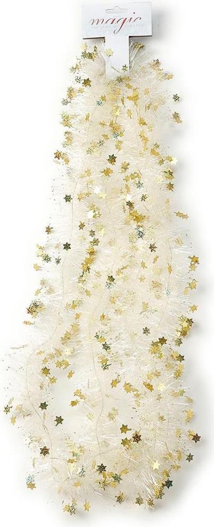 Sternchengirlande 10 cm breit transparent-gold Produktbild 