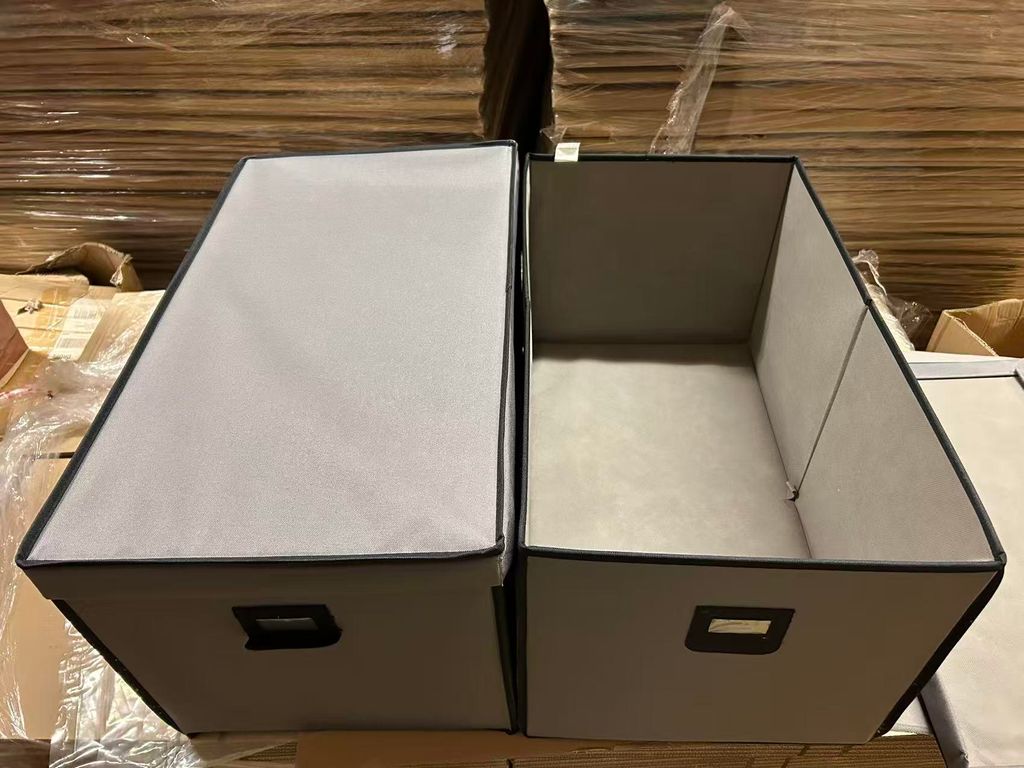 2 Stück - Faltbare Ablagebox, Aufbewahrungskorb, Grau geeignet für Schränke oder Regale