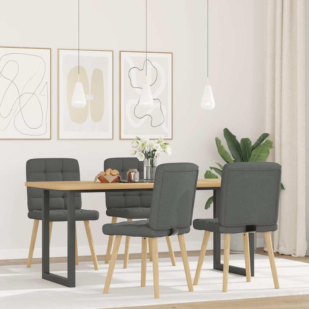 vidaXL Esszimmerstühle 4 Stk. Dunkelgrau Stoff