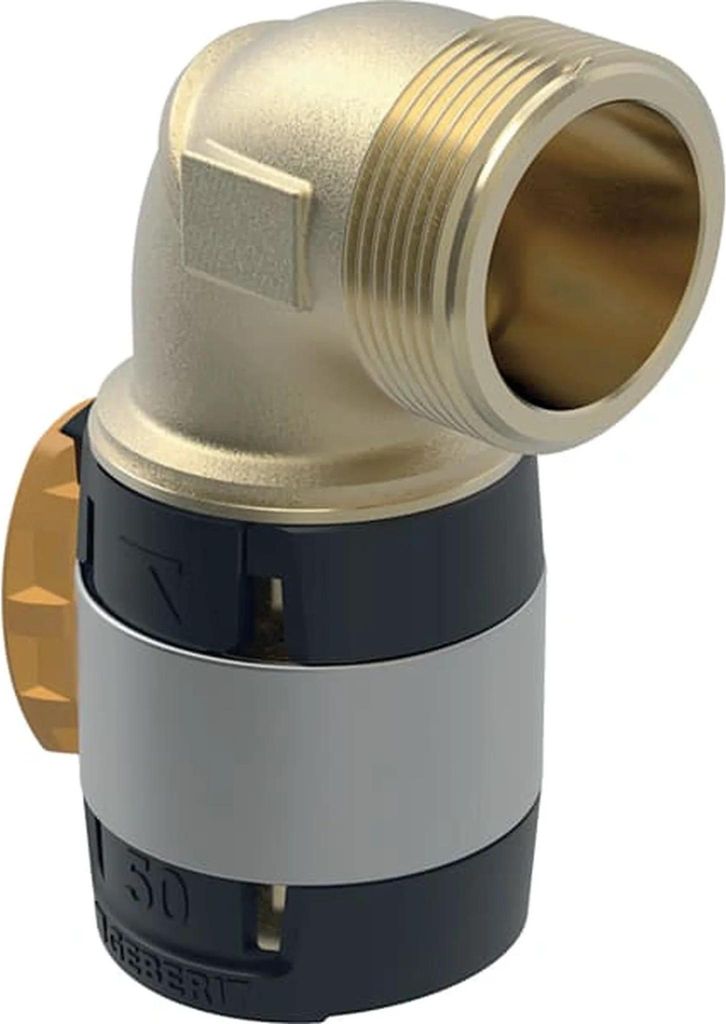 Geberit GE FlowFit, Übergangsbogen, AG RG+, 90 Gr., d50mm x R1 1/2, 1 Stk.