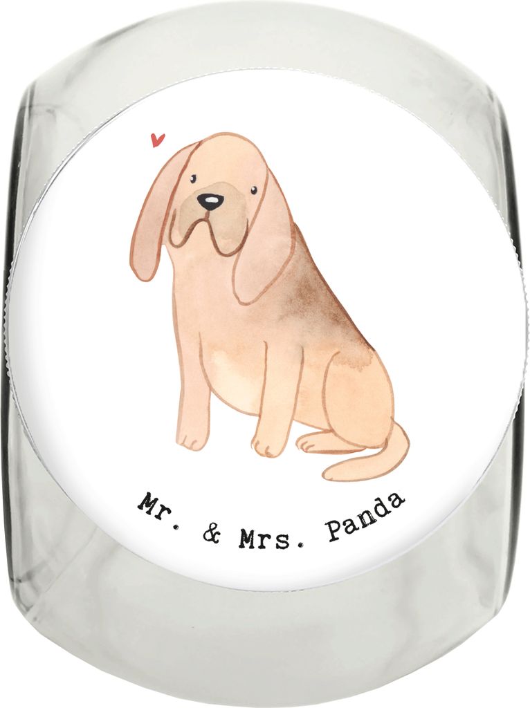 Mr. & Mrs. Panda Dose Bloodhound Lebensretter XL 2000ml - Weiß - Geschenk, Vorratsglas, Dekoglas, Bluthund, leckerlidose, Chien De Saint Hubert, A...