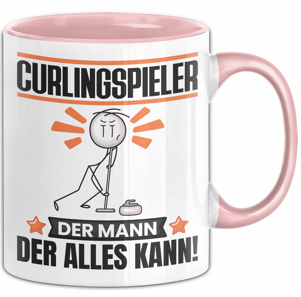 Curlingspieler Tasse Geschenk für Curlingspieler Der Mann Der Alles Kann Geschenkidee zum Geburtstag (Rosa)