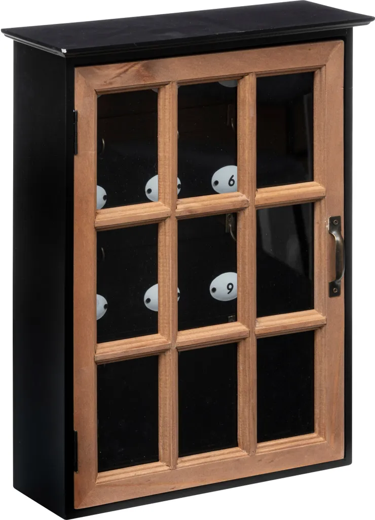 Boîte à clés murale en bois noir Milana H39cm pour rangement entrée