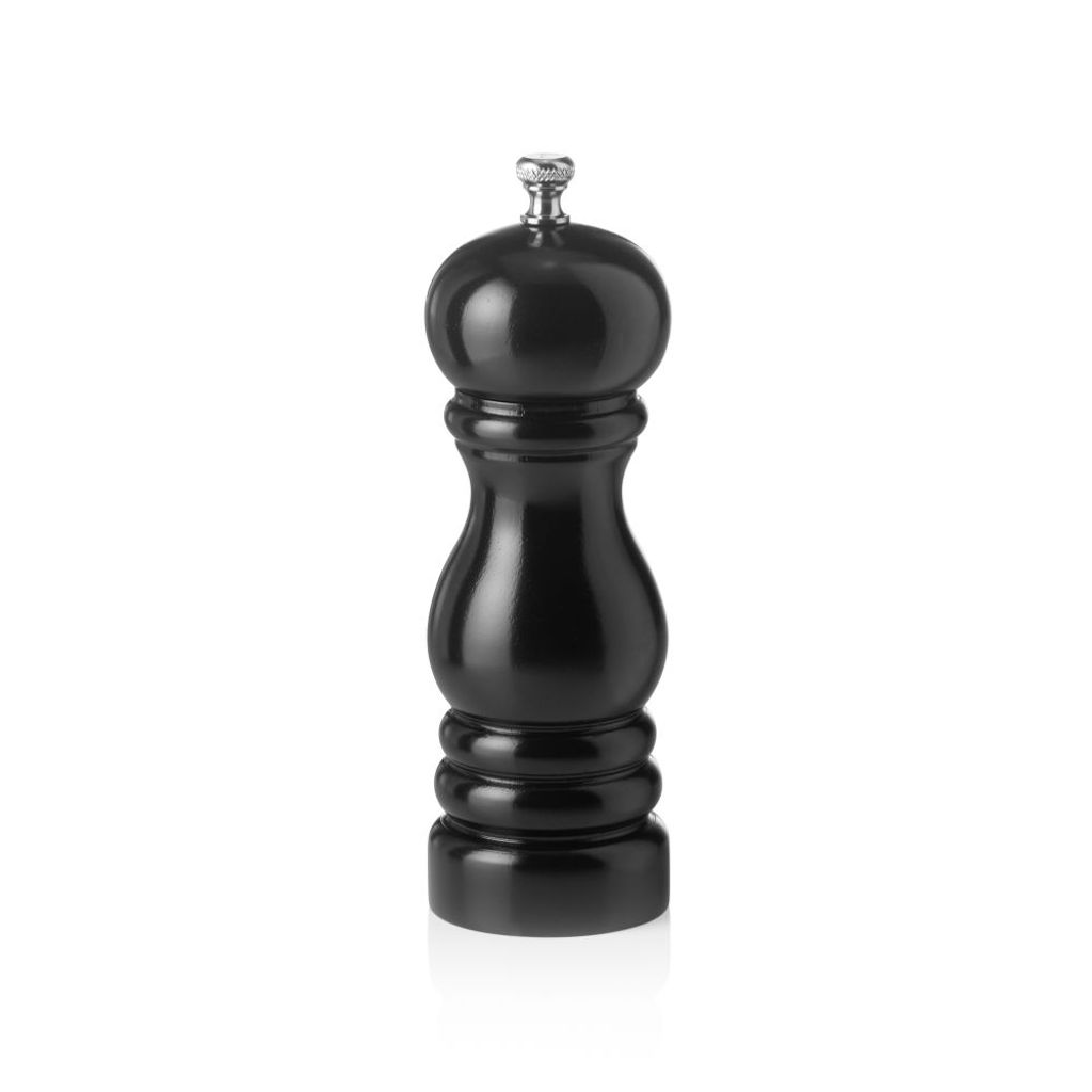 Pfeffermühle schwarz glänzend, 15 cm, Gummibaumholz, Classic Mill