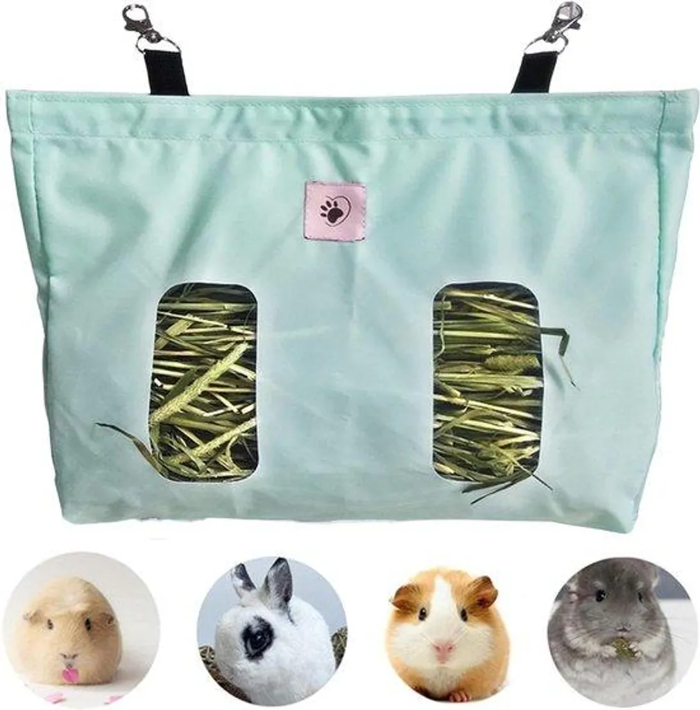 Sac à foin anti-gaspillage pour lapin et hamster - Fini le foin au sol