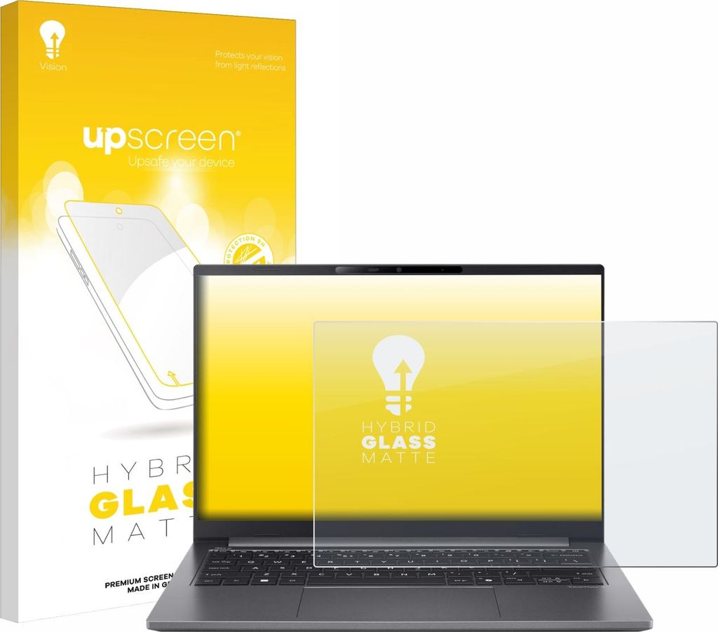upscreen Entspiegelungs Schutzglas für Acer TravelMate X4 AI TMX414-51 Schutzfolie Panzer Folie Glas Display Schutz matt