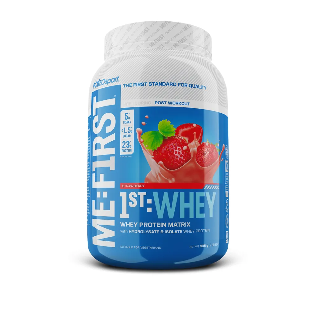 Polleo 1st Whey Fraise 908 g : Idéal pour Récupération Post-Entraînement