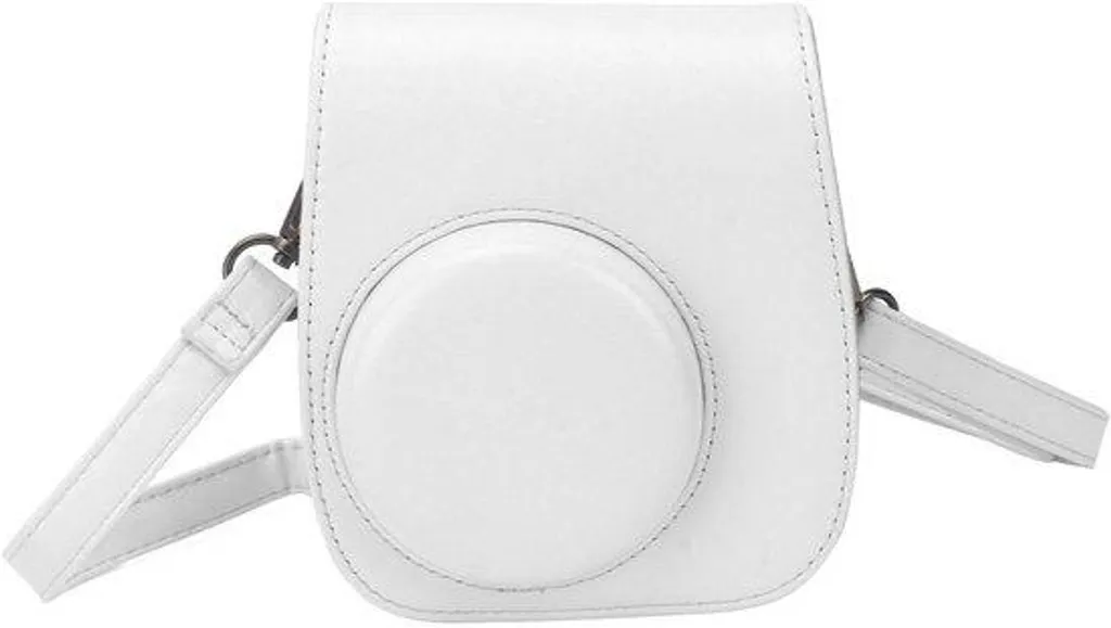 Pochette en cuir PU blanc avec sangle amovible et kit de décoration