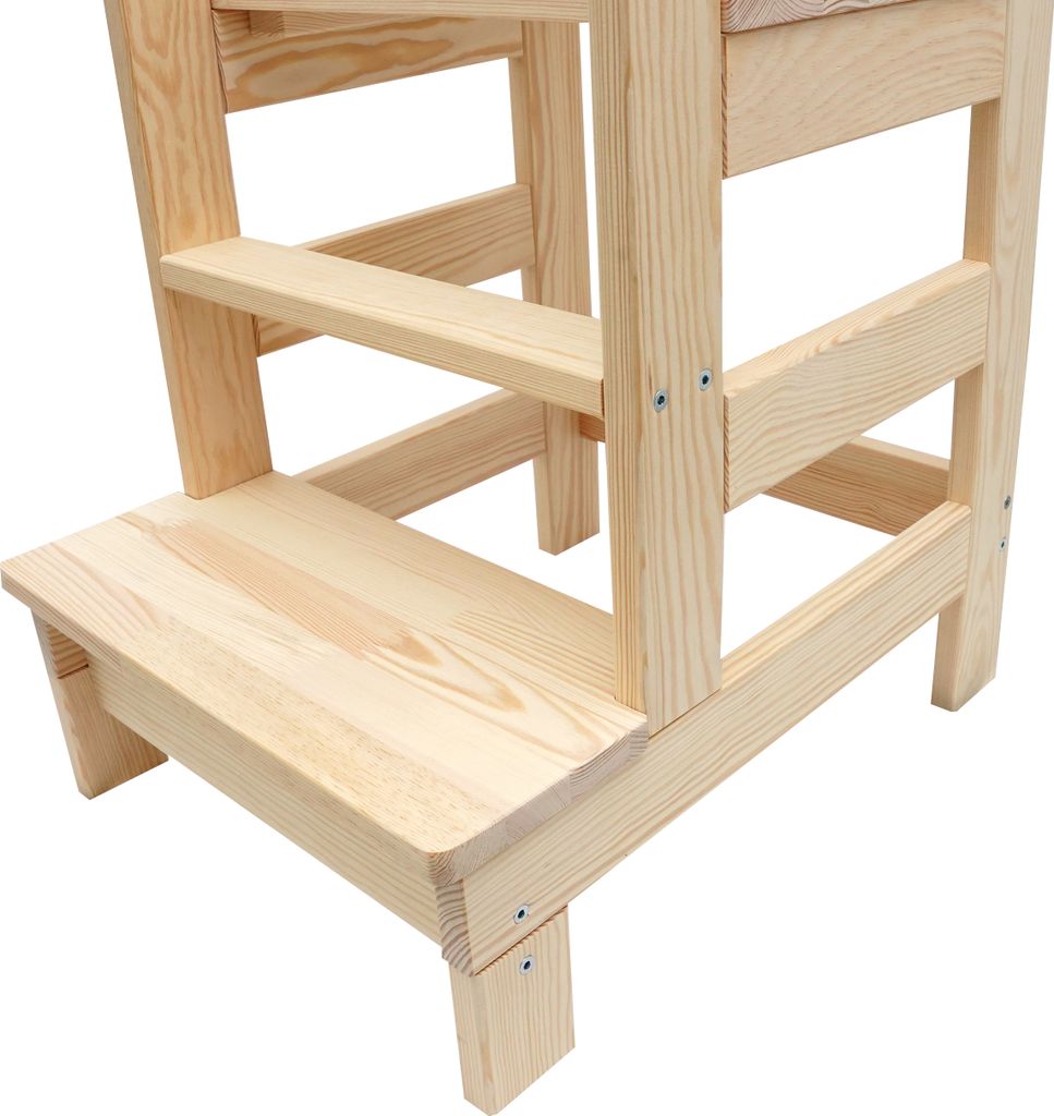 Lernturm Lerntower Tritthocker massives Kiefernholz Produktbild 4