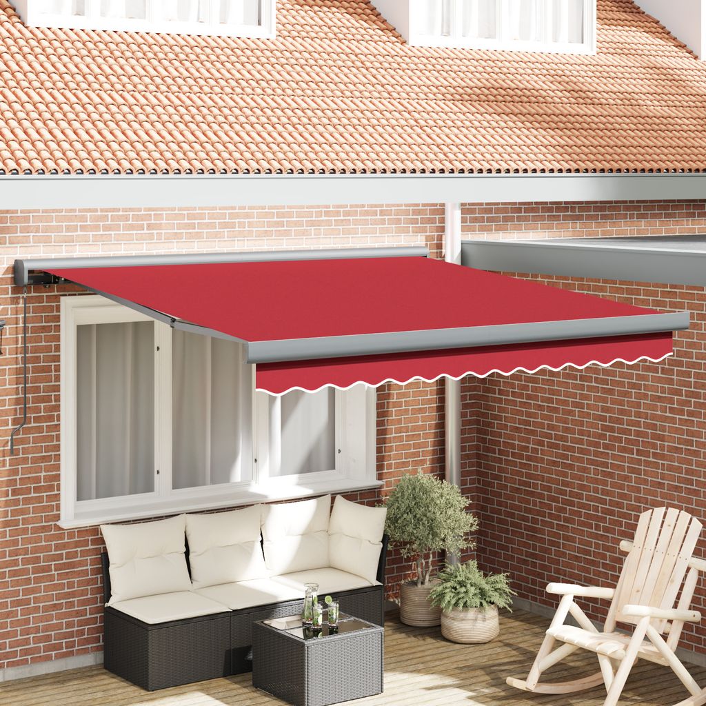 Manuelle Einziehbare Markise Rot 300x250 cm, Markisen DesignMöbel Neu