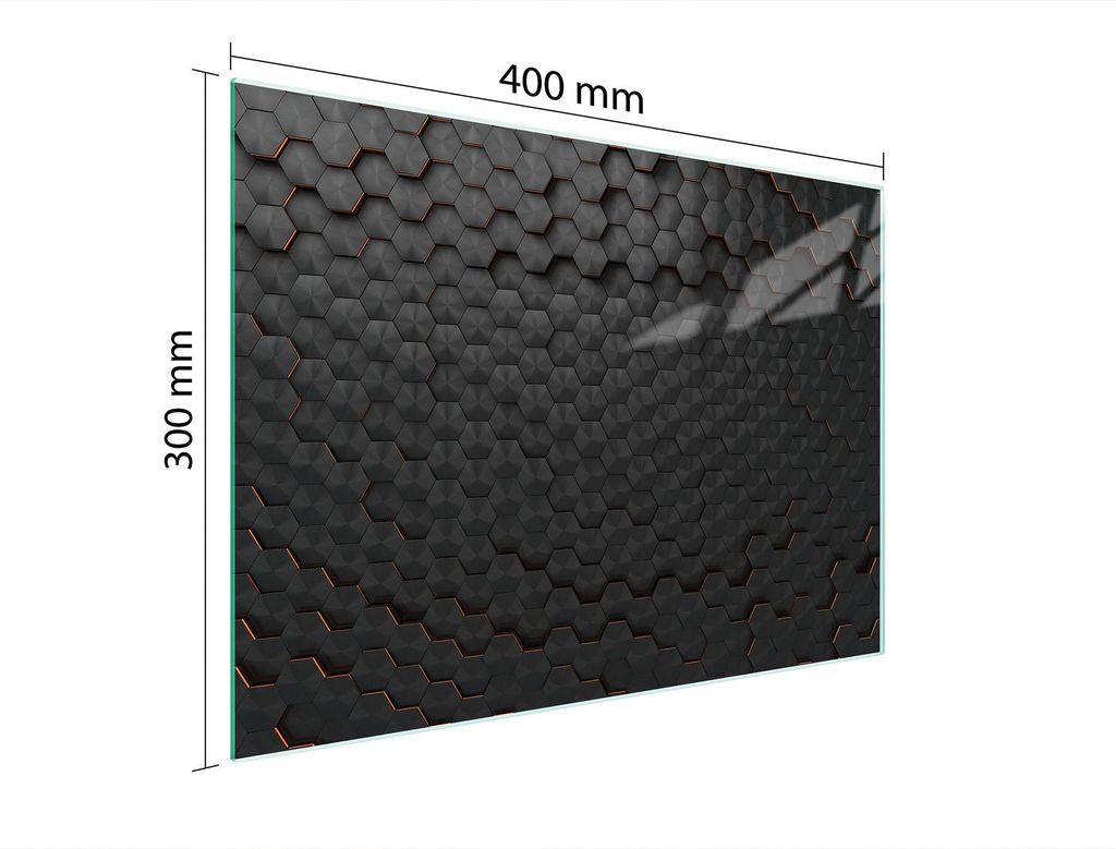 Schneidebrett Herdabdeckplatte Multiglasschneidplatte 40x30 cm Muster Schwarz