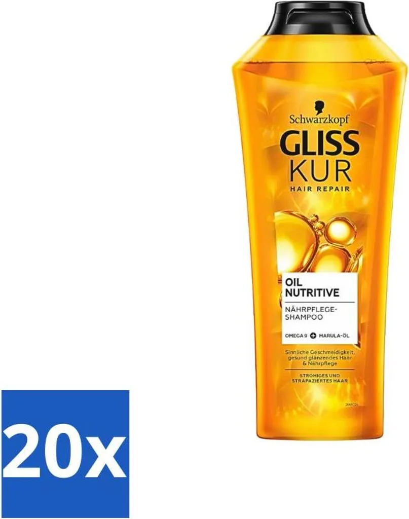 Gliss Kur Olio Nutritivo Shampoo 400ml - Stock 20 Pezzi Capelli Grossi