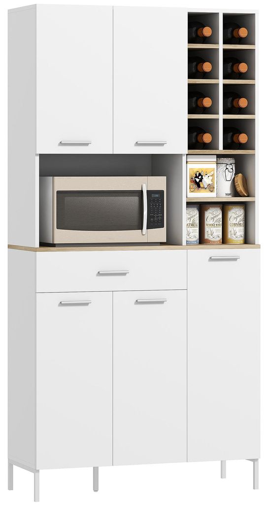 Mobile da cucina HOMCOM con ripiani aperti, scomparti, Immagine del prodotto 