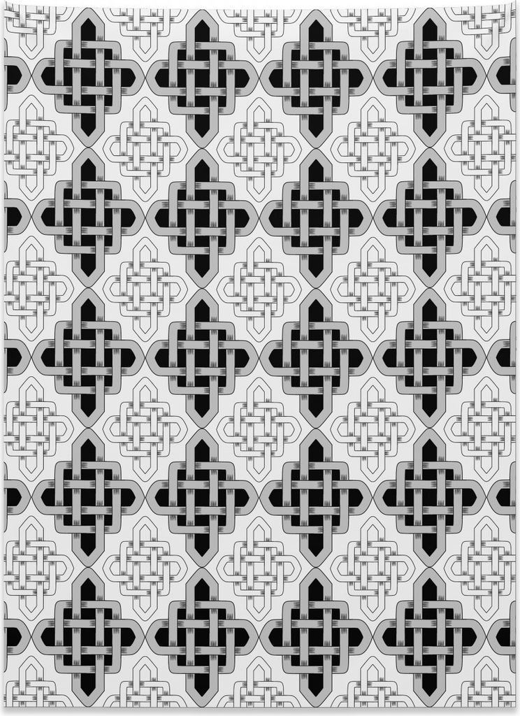 Abakuhaus Jahrgang Wandteppich, Skandinavisches Celtic aus Weiches Mikrofaser Stoff Kein Verblassen Klare Farben Waschbar, 110 x 150 cm, Weiß Grau
