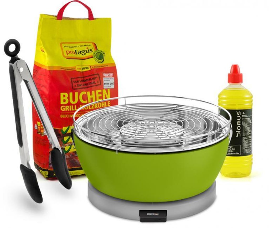 Feuerdesign Vesuvio grün Tischgrill-Set 4tlg. Produktbild 