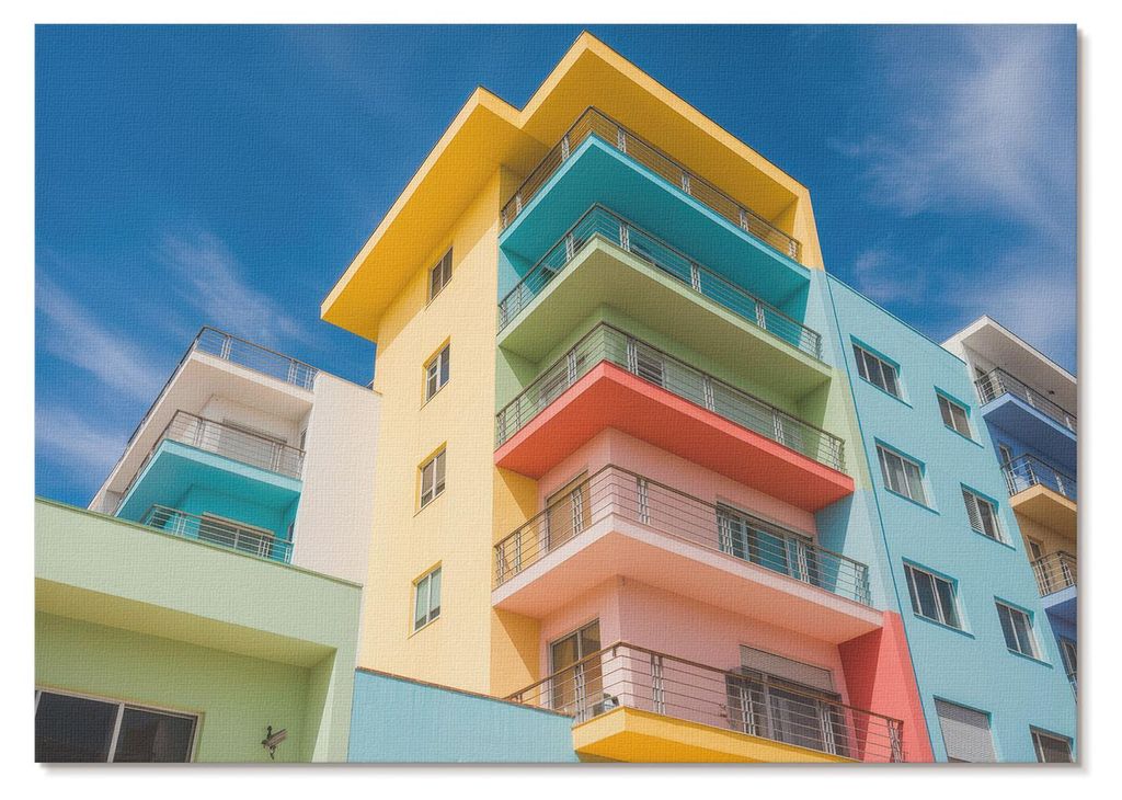 POSTER - 42x29 cm (A3) - Dr. Wo - Die Energie der Farbe in der modernen Architektur - Wandbild für Wohnzimmer Schlafzimmer & Flur, Modernes Poster...