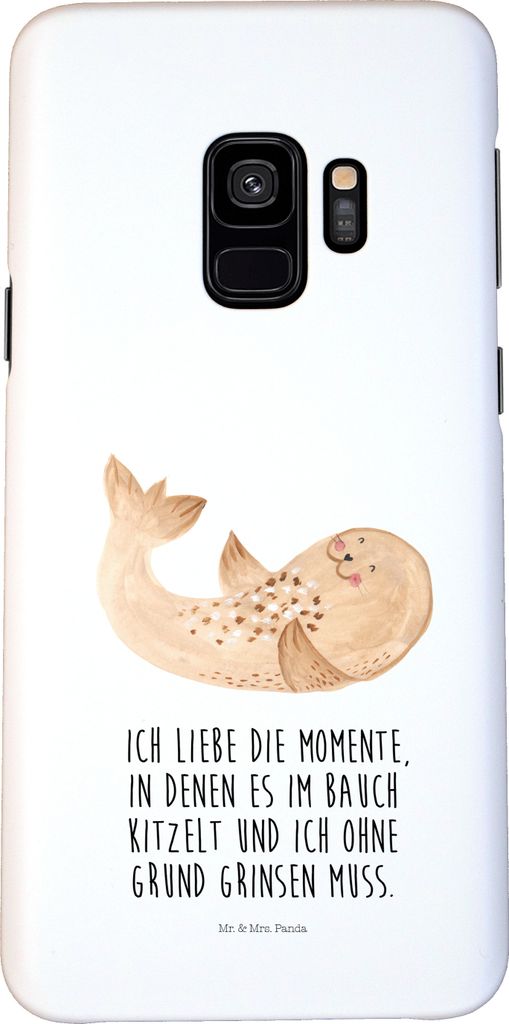 Mr. & Mrs. Panda Samsung Galaxy S9 Handyhülle Robbe Liegen - Weiß - Geschenk, Lustige Sprüche, Ostsee, Lachen, Strand, Hülle, Nordsee, Handy Sc...