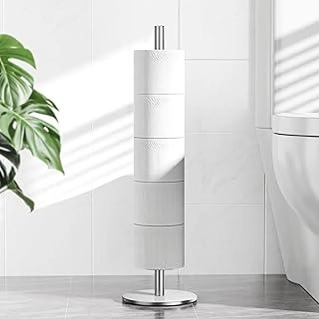 Portarotolo Indipendente No-Drill | Acciaio Inox Opaco con Divisorio