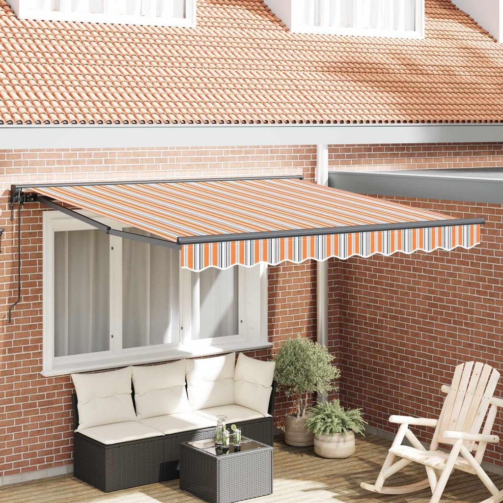 vidaXL Markisenrahmen Blau und Orange 350 x 250 cm Produktbild 
