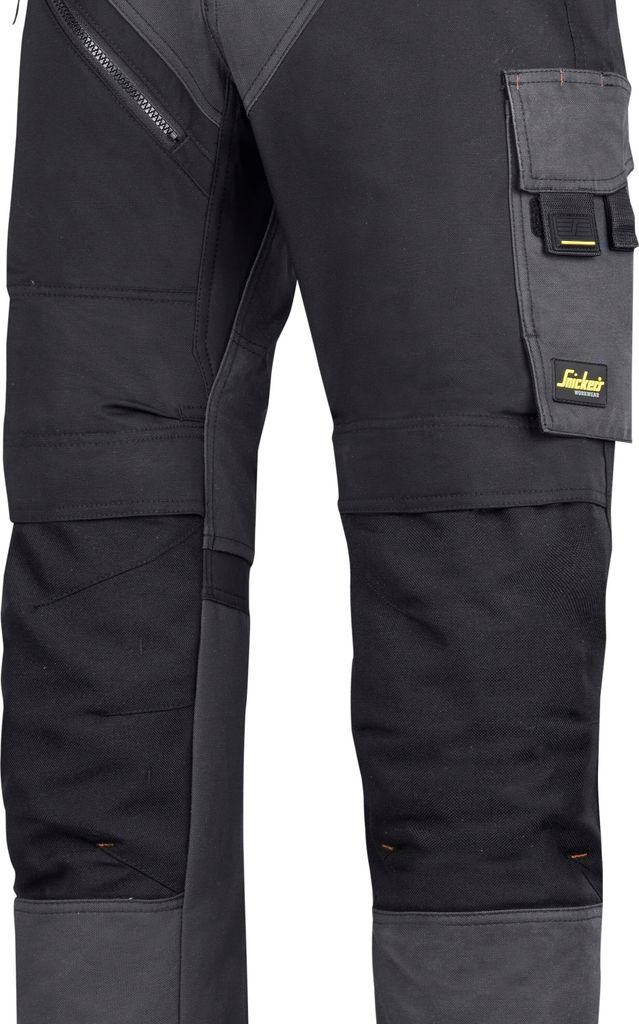 Snickers Workwear 6303 RuffWork Arbeitshose ohne Holstertaschen stahlgrau-schwarz Gr. 146