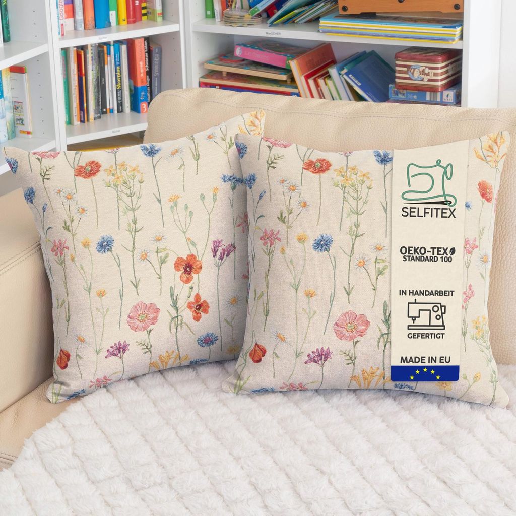Selfitex 2er Set Bunte Couchkissen 50x50 cm, Sofakissen mit Produktbild 