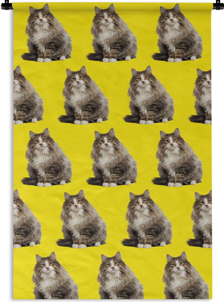 MuchoWow Wandteppich Wandbehang Haustiere - Gelb - Muster 60x90 cm Tapisserie Dekoration Wandtuch - Foto-Teppich - Abwaschbar