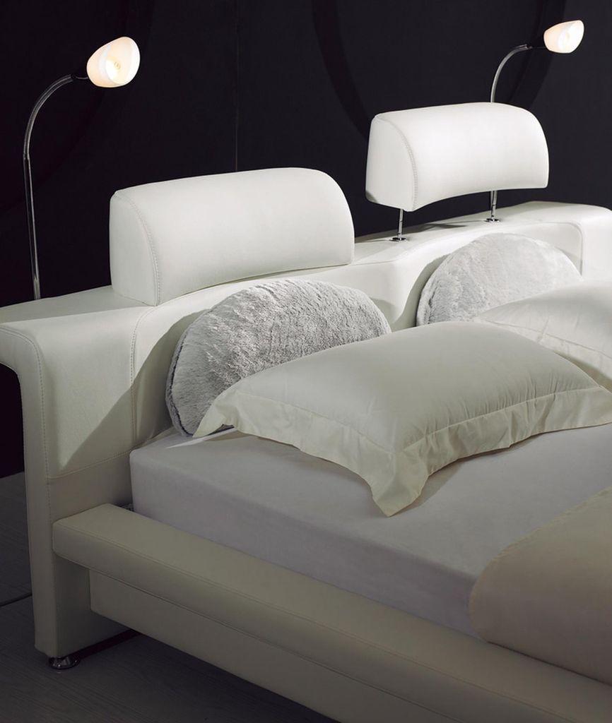 Design Doppelbett Lederbett Betten Bett Leder Polster Schlafzimmer Ehe 180x200