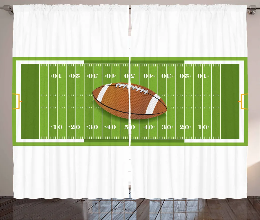 Rideau Football Rustique ABAKUHAUS Thème Sportif 280 x 225 cm Caramel