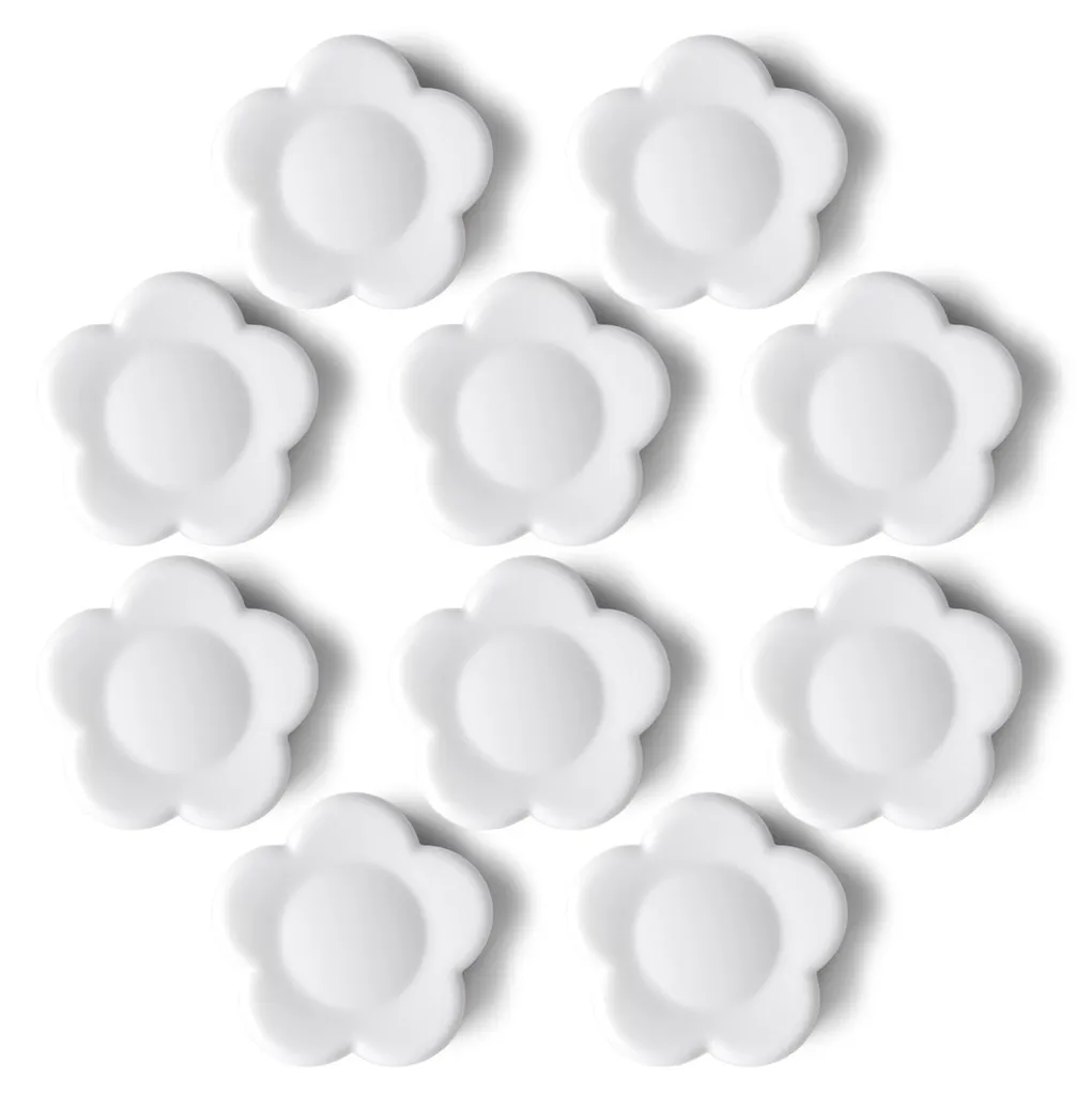 Aimants décoratifs pour réfrigérateur en forme de fleur blanche - x10