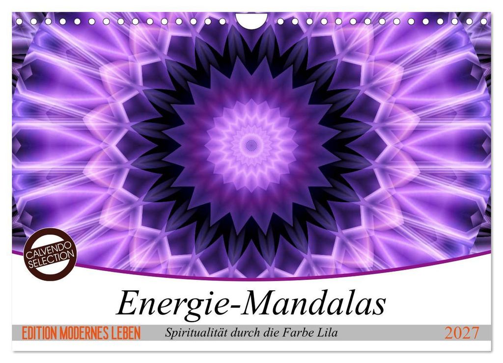 Energie - Mandalas, Spiritualität durch die Farbe Lila (Wandkalender 2027 DIN A4 quer), CALVENDO Monatskalender