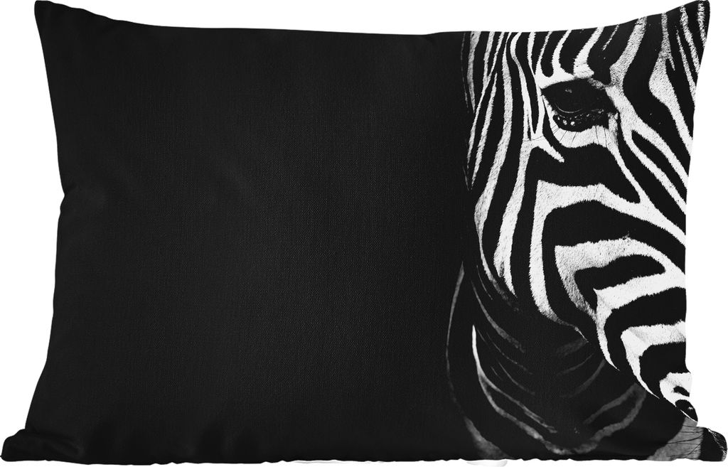 MuchoWow Outdoor Kissen - Tiere - Zebra - Schwarz - Weiß - 50x30 cm - Wetterfest - Lounge Kissen - Sofa kissen - Wohnzimmer Dekoration