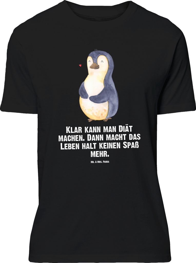 Mr. & Mrs. Panda Größe M T-Shirt Pinguin Diät - Schwarz - Geschenk, Gewicht, Tshirt, Abnehmen, Herren, Shirt, mit Spruch