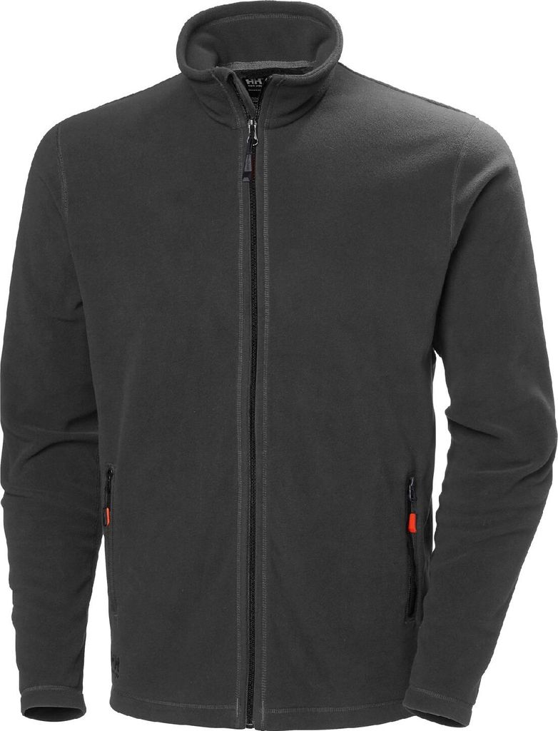 HELLY HANSEN Oxford Fleece-Jacke 72097 Gr. 4XL, schwarz, Größe:3XL, Farbe:grey melange