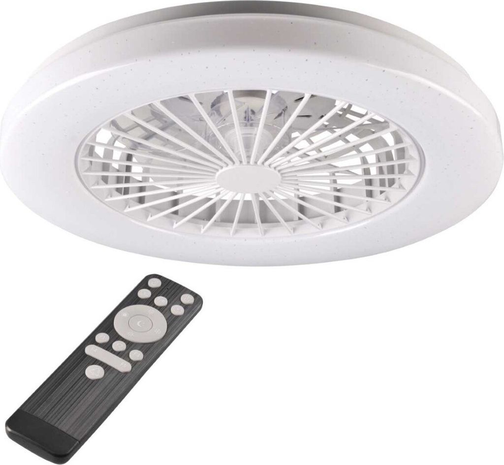 Stropní ventilátor s LED světlem s dálkovým ovládáním bílý Obrázek produktu 