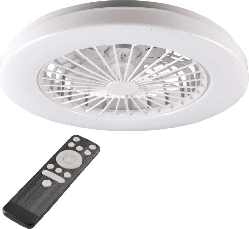 Ventilateur de plafond LED télécommandé LIBYA blanc silencieux et performant