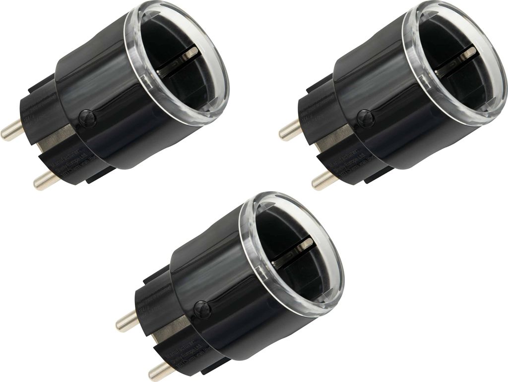 SHELLY WLAN-Steckdose Plug S Gen3, Matter, schwarz, 3 Stück