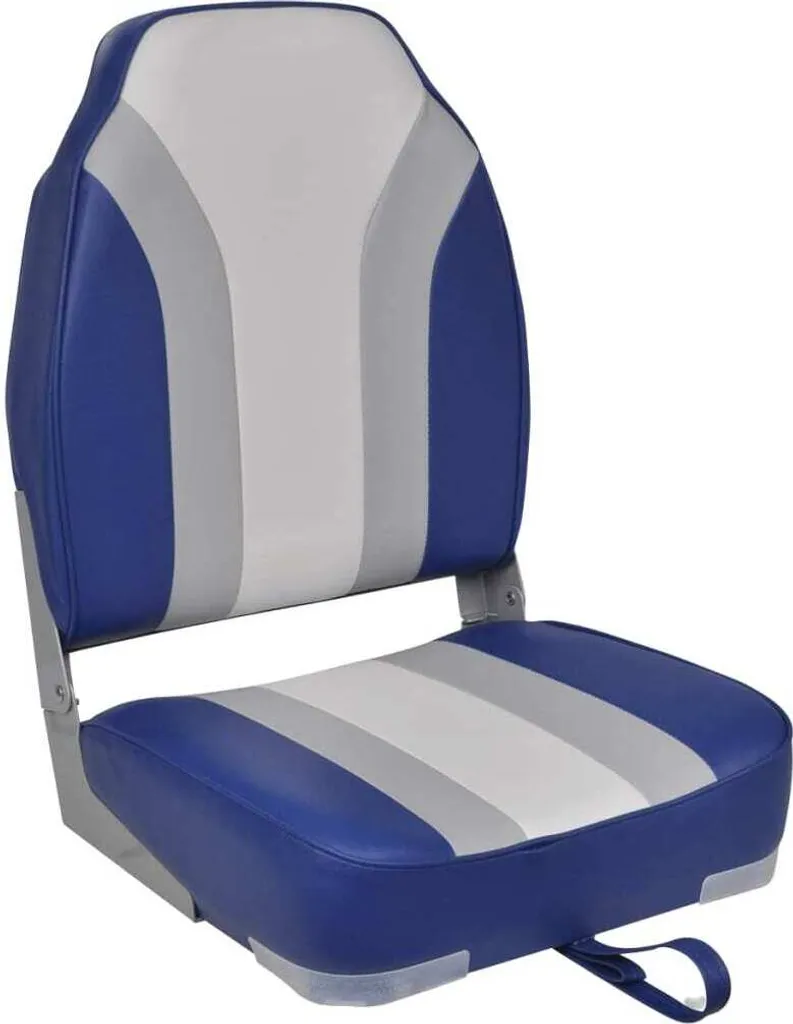 vidaXL Chaises de bateau pliantes lot de 2 avec dossier haut bleu blanc