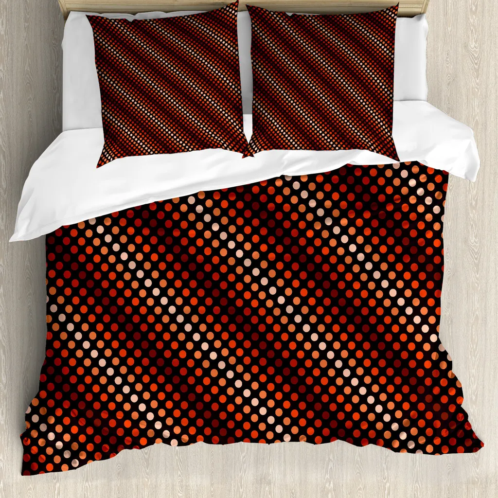 Copripiumino Funk Polka Dots ABAKUHAUS Matrimoniale Rosso Bordeaux