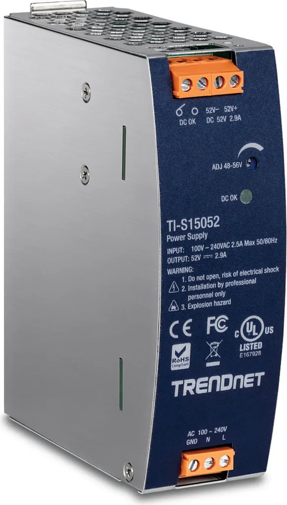TRENDnet TI-S15052 Alimentatore Professionale 52V DC 150W DIN