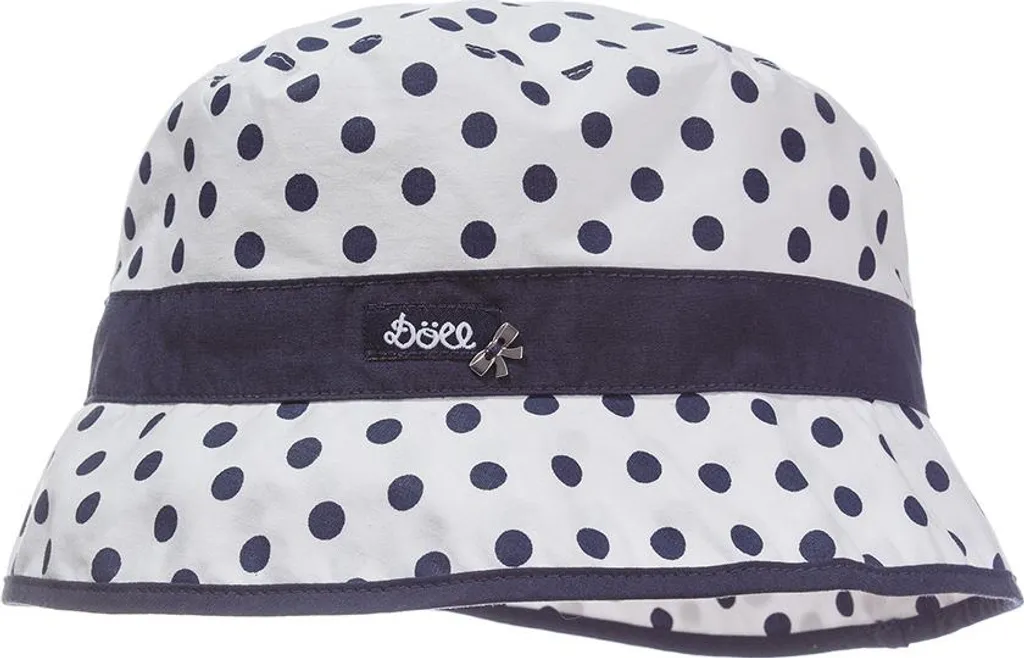 Cappellino Estivo Bimba Pois Blu Scuro - 100% Cotone Morbido