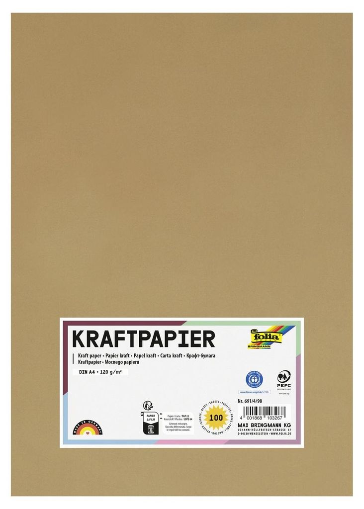 FOLIA 691/4/98 Carta kraft, A4, 120g/m², 100 fogli, Immagine del prodotto 