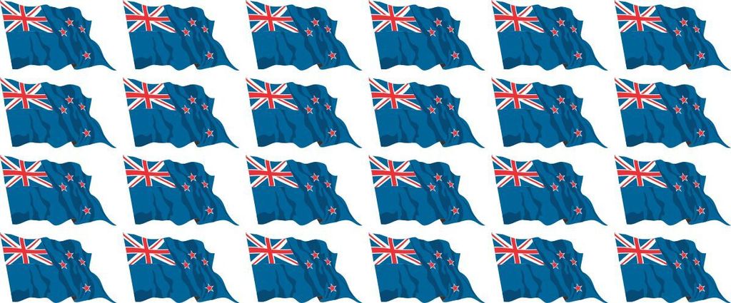 Mini Aufkleber Set - Pack wehend - 33x20mm - selbstklebender Sticker - Neuseeland - Flagge / Banner / Standarte fürs Auto, Büro, zu Hause und die...