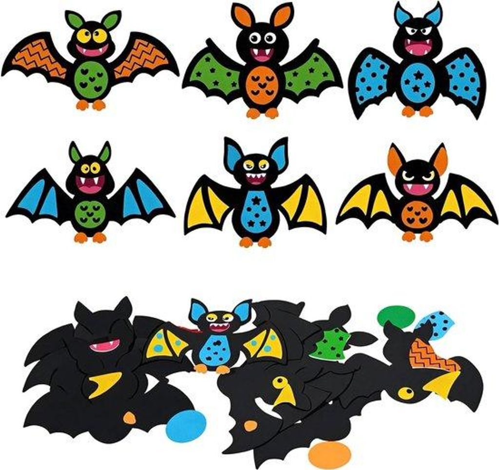 Halloween-Uhrenwolfschnitzelset - 6 Stücke Schattenfarben - Vlies - Kinderspielzeug - Schattenvlies Figurinen