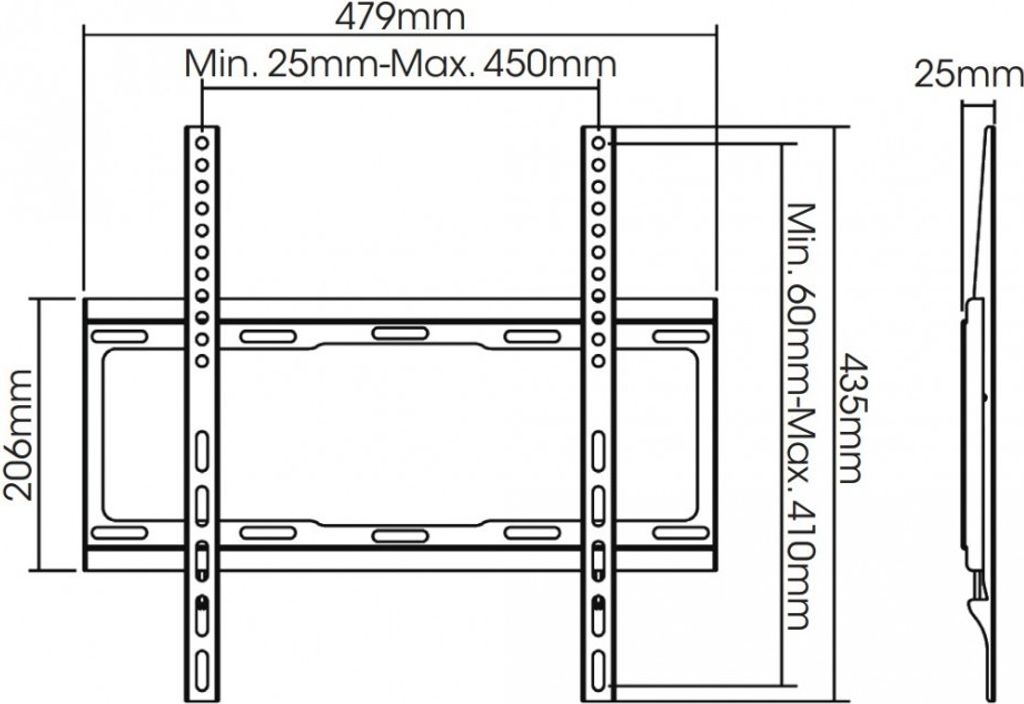 MANHATTAN Wandhalterung Universal 32-55/40kg ultraslim sw Produktbild 5