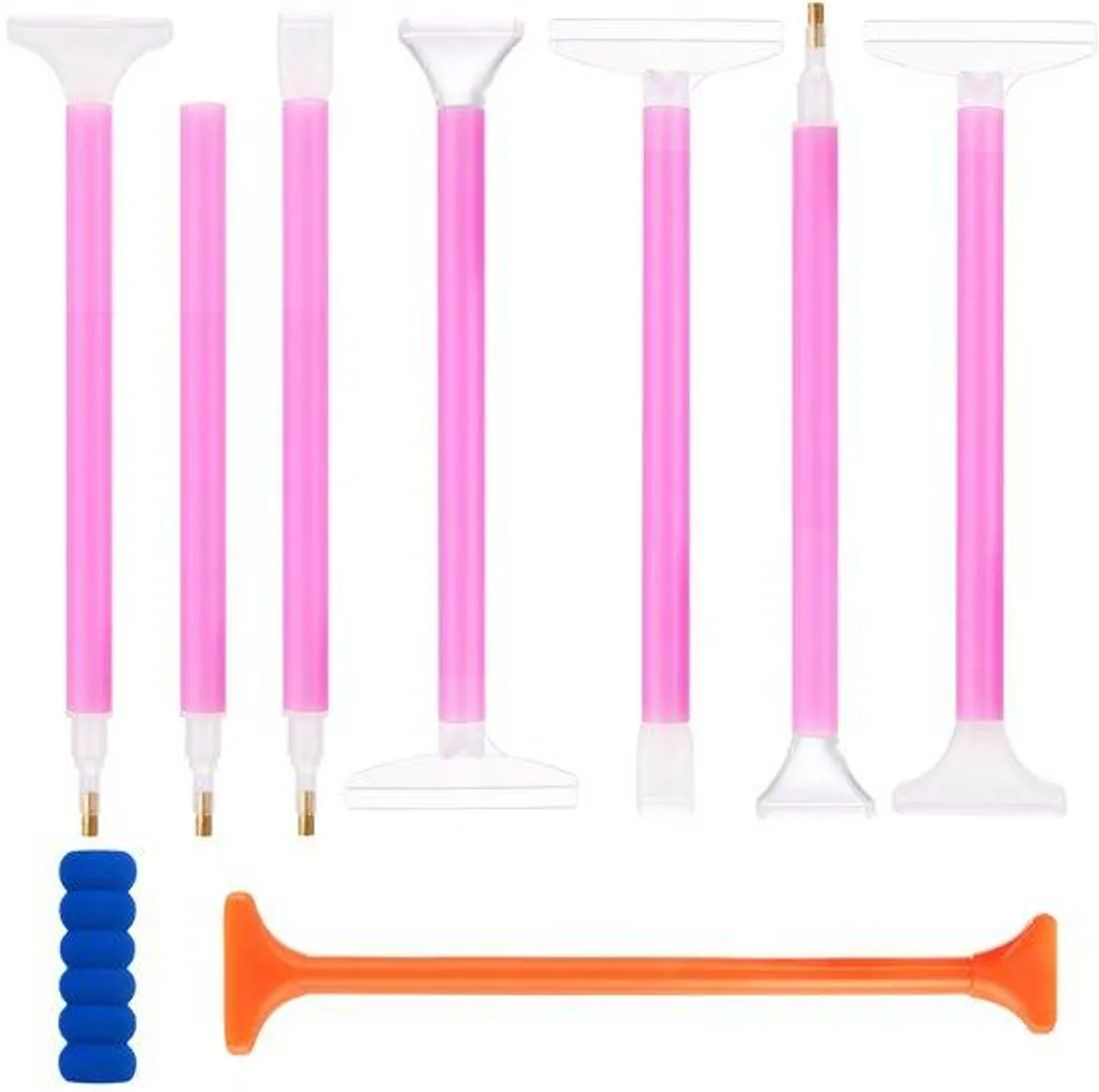 Set peinture diamant rose 9 pièces pour organiser vos loisirs créatifs DIY