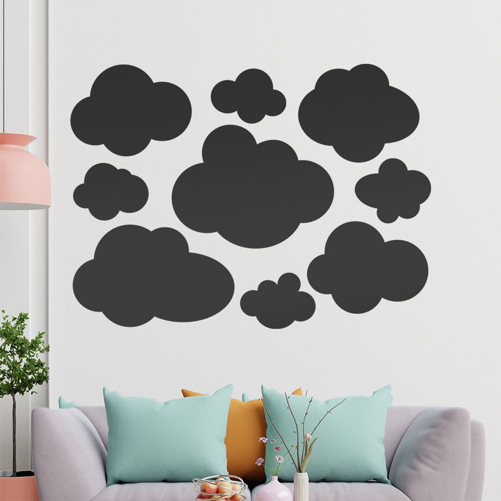 KIWISTAR Wolken frei plazierbar Wandtattoo in 6 Größen - Wandaufkleber Wall Sticker - Dekoration, Küche, Wohnzimmer, Schlafzimmer, Badezimmer